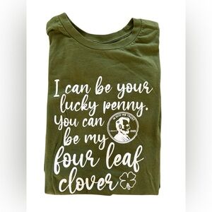 Bella Canvas Green Tee with Lucky Penny Graphic